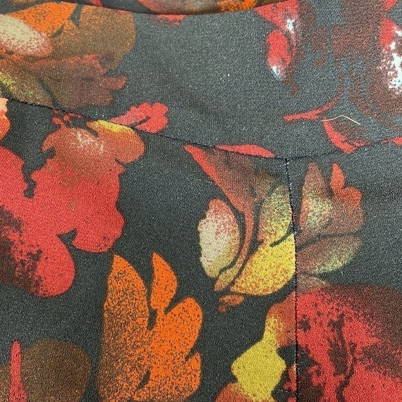 Leith Pants Blue Red Floral Palazzo Wide Leg Pull On Size XS - Picture 8 of 11